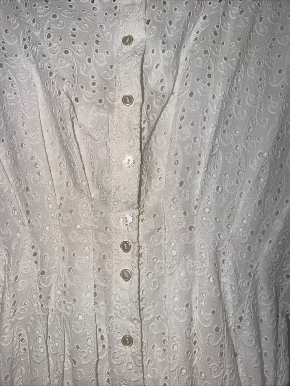 Exquise White Eyelet Collared Dolan Short Sleeve Mini Dress - Women - Picture 4 of 5